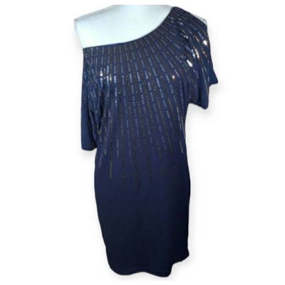 B. DARLIN NAVY & SEQUIN DRESS SZ.5/6 EUC. - Picture 4 of 7
